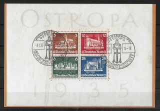 Germany Reich 1935 Paper Ostropa Souvenir Sheet Michel Block 3 Cv €1100