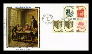 Dr Jim Stamps Us Americana Combo First Day Cover Colorano Silk St Louis