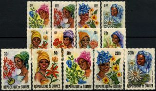 Guinea 1966 Sg 543 - 555 Flora & Female Headdresses Mnh/mh Set D58288