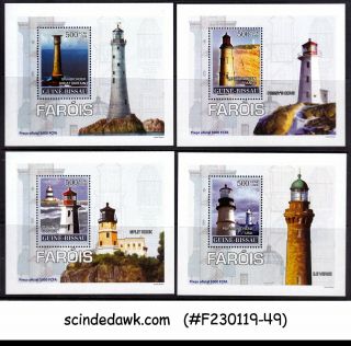 Guinea Bissau - 2008 Lighthouse - Set Of 4 Souvenir Sheets Mnh