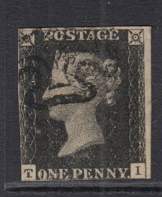 1840 - Penny Black 3 Margins Plate 9 - Good