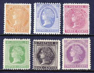Prince Edward Island — Scott 11 - 16 — 1872 Victoria Set — Mnh/used — Scv $72.  50,
