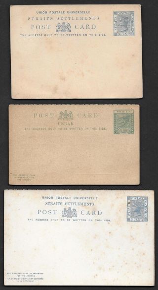 Malaya Straits Settlement Perak 3 Cents Postal Card W/reply,  3 Cents P.  C.  S.  S.