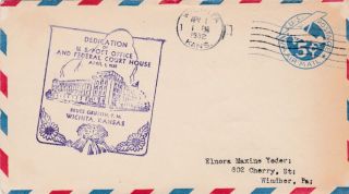 Post Office & Courthouse Dedication Cover,  Wichita,  Kansas,  1932
