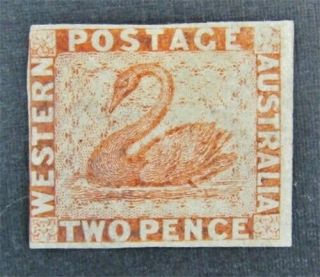 Nystamps British Australian States Western Australia Stamp 14 Og H $140