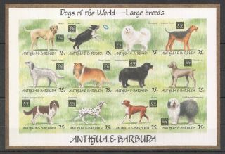 Bz048 Imperforate Antigua & Barbuda Dogs Of The World Large Breeds 1sh Mnh