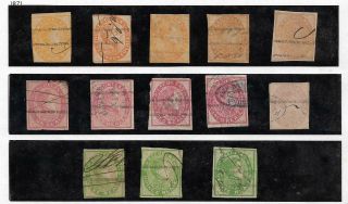 Venezuela Stamps 1871 - 1876 Sct 29 - 30 - 34 Details Very Scarce