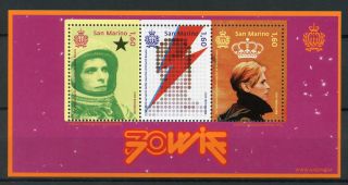 San Marino 2017 Mnh David Bowie 70th Anniv 3v M/s Music Celebrities Stamps