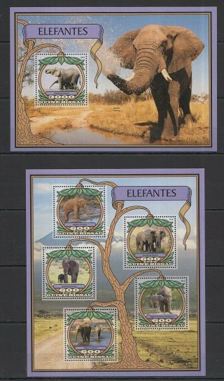 St815 2016 Guinea - Bissau Fauna Wild Animals Elephants Elefantes Kb,  Bl Mnh Stamps