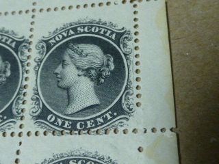 Block Of 6 Nova Scotia One Cent Stamps Gum Present 5
