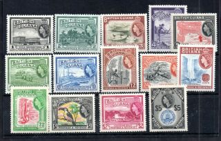 British Guiana Qeii 1954 Complete Set 331 - 345 (mostly Mnh) Ws13569