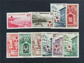 Nystamps French Monaco Stamp B36 - B45 Og H $38