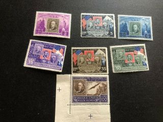 San Marino Stamps Scott 266 - 271 Mnhog,  C55 Mvlhog Scv 20.  00 Bb5411