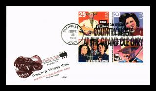 Dr Jim Stamps Us Country Western Music Legends Fdc Cover Block Of Four