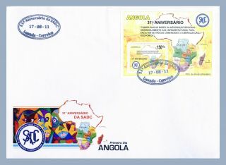 Angola 2011 - 31th Anniversary Of Sadc Fdc With S/s
