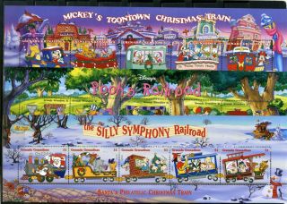 Grenada Grenadines 1998 Disney " Christmas Trains " 3 Sheets Of 5 Stamps Mnh