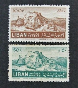 Nystamps French Lebanon Stamp 264.  265 Og H $72