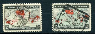 Weeda Canada 86 2c Map Stamps With 1898 Dated Cancels,  Squared Circle