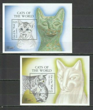 Z249 2000 Gambia Fauna Pets Cats Of The World 2bl Mnh