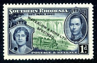 1937 Southern Rhodesia Colour Trial Specimen Waterlow Overprint