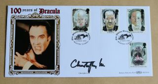 Tales Of Horror 100 Years Dracula 1997 Benham Fdc Signed Actor Christopher Lee