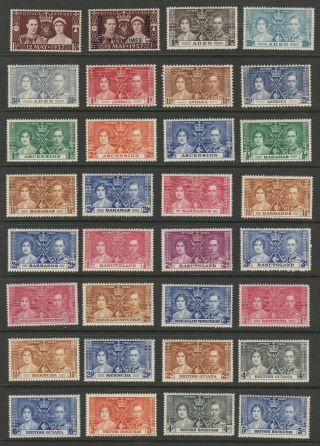 British Empire Kgvi 1937 Coronation Omnibus Complete (204 Stamps) Lmm
