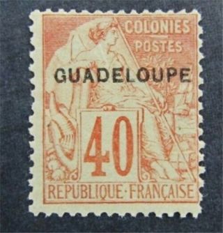 Nystamps French Guadeloupe Stamp 24 Og H $65