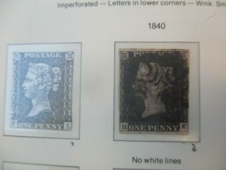 Uk Stamps: Penny Black Sg 2 Imperf - Rare (d404)