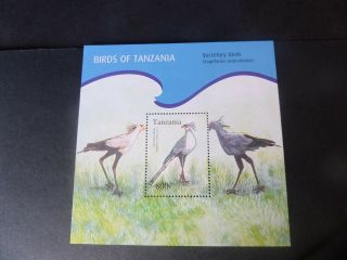 Tanzania 2012 Birds Of Tanzania Secretary Birds Ms Mnh Um Unmounted