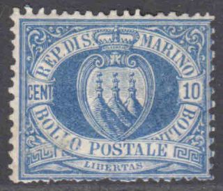 San Marino 7a Blue Og H M/m F Gum $3,  600 Scv