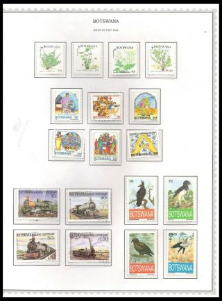 Botswana 1992 - 1993 Issues On Page (uhm) & Fresh