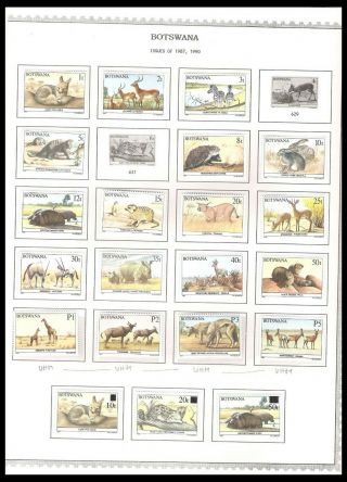 Botswana 1987 - 92 Issues On 3 Pages (lhm/uhm) & Fresh