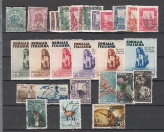 Italian Colony Somalia Used/mh Stamps (cv $60 Eur53)
