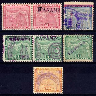 Panama 1903 - 4 Or Selection,  Some Varieties,  7 Stamps
