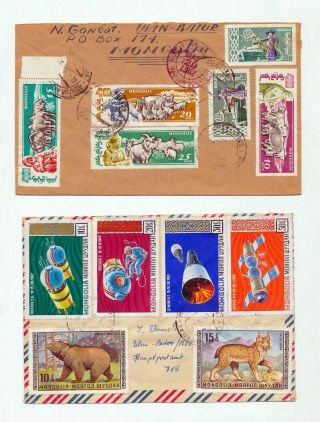 Mongolia 1950s/60s Wildlife Airmail Covers X 10 (mt 750