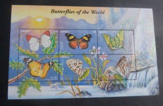 Liberia 2002 Butterflies Of The World Sheetlet Mnh Unmounted Um