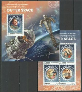 St420 2016 Sierra Leone First Human In Space Gagarin Kb,  Bl Mnh Stamps