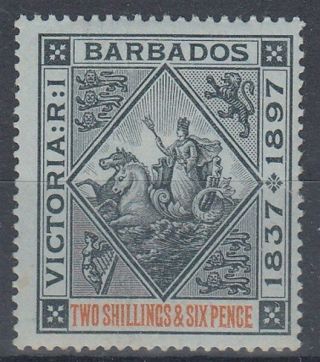 Barbados 1897 - 8 Seal Of Colony 2/6d.  (blued Paper) (id:g3845)