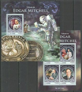 St417 2016 Sierra Leone Space Tribute To Edgar Mitchell Kb,  Bl Mnh Stamps