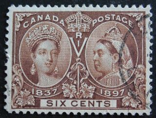 Can 55 6c Queen Victoria Yellow Brown Jubilee Issue 1897 Cat 175 Us