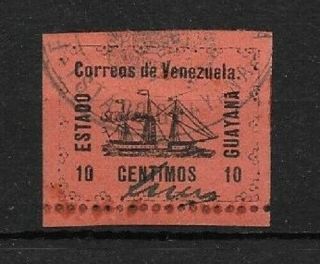 Venezuela: 1903; Local 2,  Guayana,  Authentic,  1 Side Perforated,  Ebv302