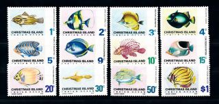 [47881] Christmas Islands 1968 - 70 Marine Life Fish 12 Values Mnh