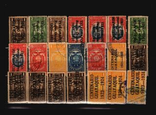 Ecuador 21 And,  Ovpt Varieties,  With Faults - C1798
