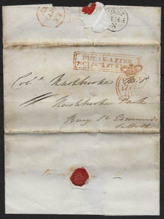 Great Britain - Pre - Stamp 1835 (17 Feb) Frank Entire Letter - 9314