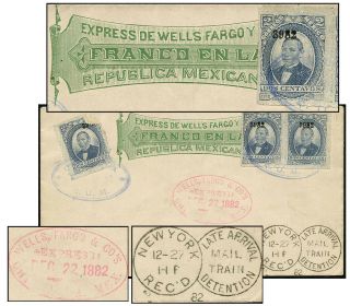 Mexico Wells Fargo,  6¢ Dec 1882 Chihuahua - Us Wf - Mx11