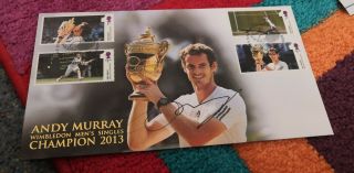 2013 Buckingham Covers Andy Murray Signed Wimbledon Champion First Day Cover Fdc