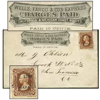 Mexico Wells Fargo 10¢,  5¢ Mazatlan - Us Bam Wf - Mx2“x”