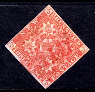 Brunswick 1 3d Red,  1851 Imperf,  Vf,  Red " Paid "