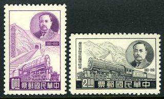 China Taiwan 1316 - 1317,  Mnh.  Jeme Tien - Yow,  Pataling Tunnel,  Locomotive,  1961
