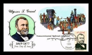 Dr Jim Stamps Us Ulysses S Grant Hand Colored Fdc Cover Whitehouse Jersey
